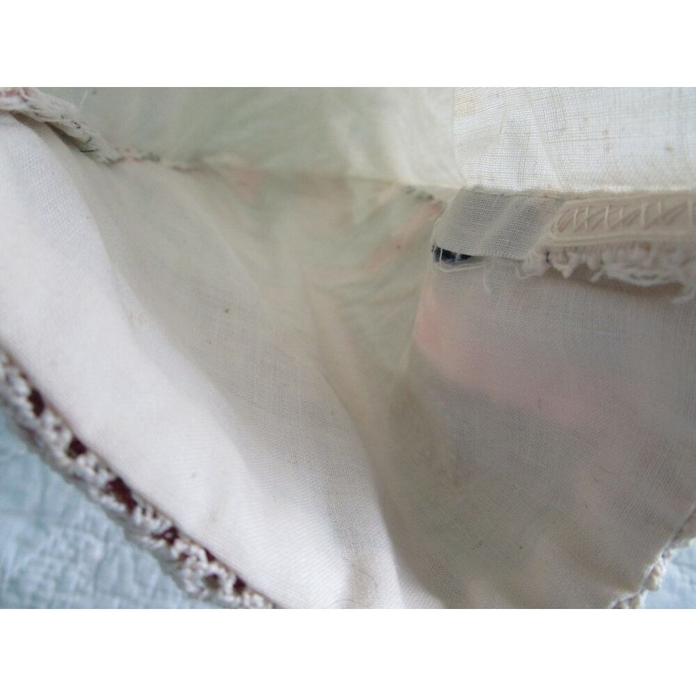 Vintage Patchwork Quilted Christmas Stocking Lace Trim Spots On Back GUC - Picture 12 of 12